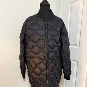 Eddie Bauer- Long Bomber Jacket- 650 Down Fill- Size XL.